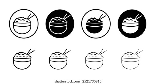 Conjunto de logotipo de tazón de arroz Vector