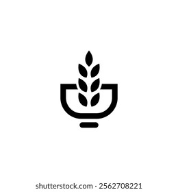 Rice Bowl Icon Logo Vector. Food Icon Design