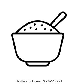 Rice bowl icon Outline vector for web ui