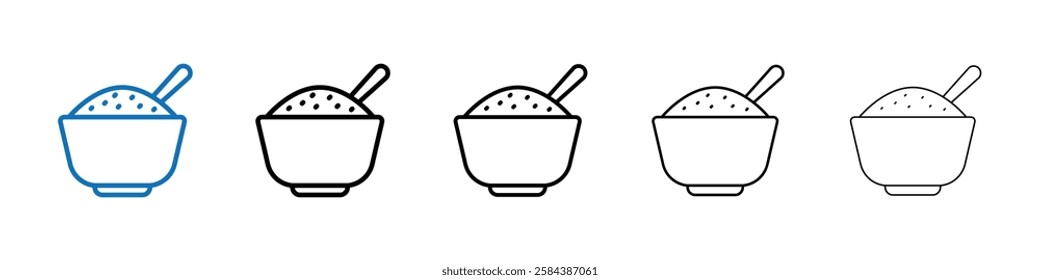 Rice bowl icon Outline vector logo for web ui