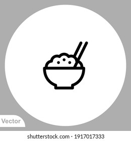 Rice bowl icon sign vector,Symbol, logo illustration for web and mobile