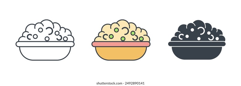 Rice Bowl icon theme symbol vector illustration isolated on white background