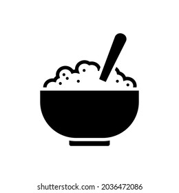 plantilla de diseño de vectores de iconos de bol de arroz