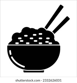 plantilla de diseño de vectores de iconos de bol de arroz