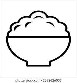 plantilla de diseño de vectores de iconos de bol de arroz