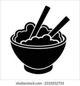 rice bowl icon vector design template