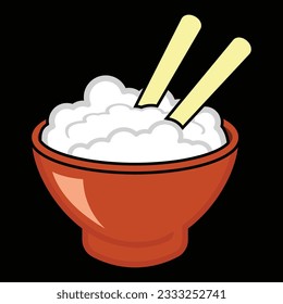 rice bowl icon vector design template