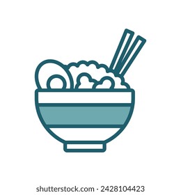 rice bowl icon vector design template simple and clean