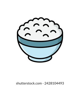 rice bowl icon vector design template simple and clean