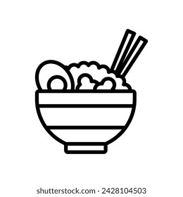rice bowl icon vector design template simple and clean