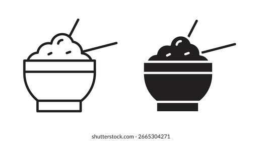 Plantilla de logotipo de elemento de diseño de Vector de icono de tazón de arroz