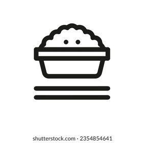 Vector de icono del bol de arroz. Signo de estilo lineal para concepto móvil y diseño web. Ilustración del símbolo del bol de arroz. Gráficos vectoriales de píxeles - Vector.