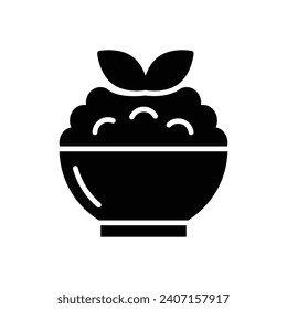 Vector de icono del bol de arroz en el diseño de moda