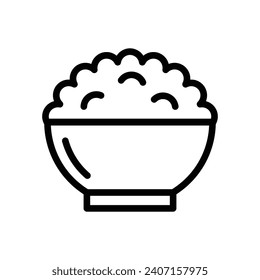 Rice bowl icon vector on trendy design