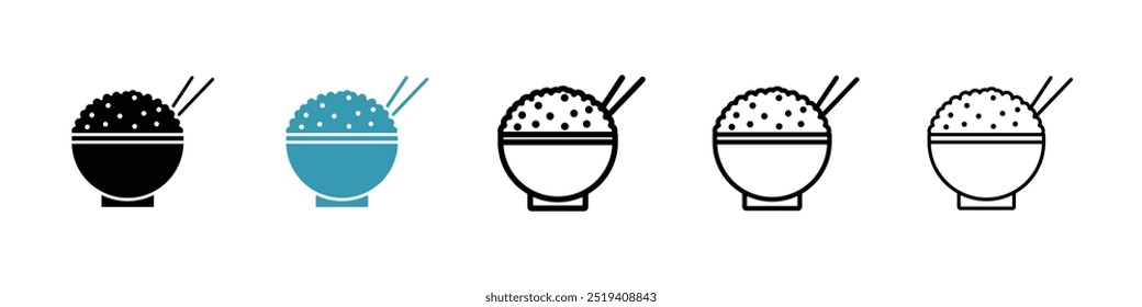 Rice bowl icon vector icon set. EPS 10