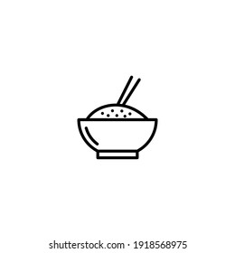 Rice Bowl Icon Vector For Web, Computer And Mobile App