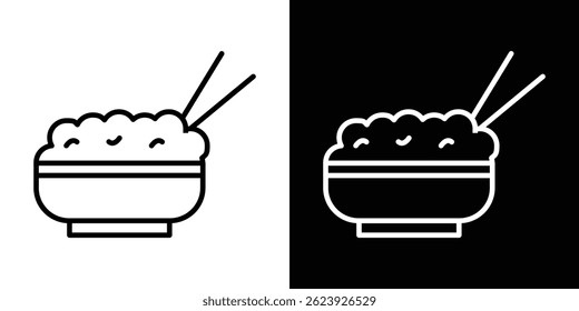 Rice bowl icon vector for web and mobile app. Symbol isolated.