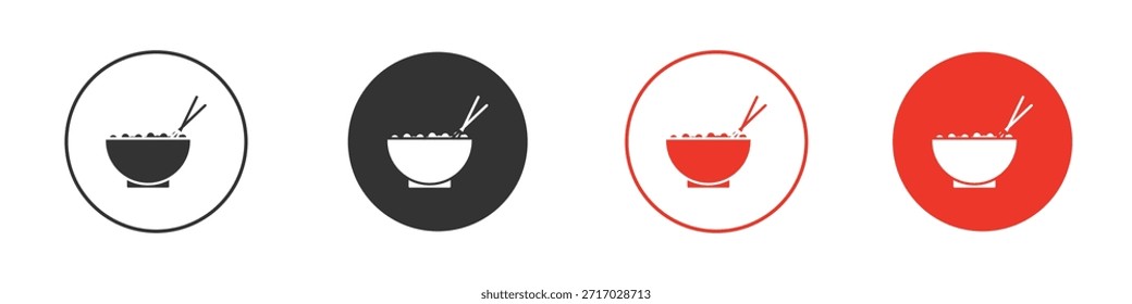 Icono de cuenco de arroz. diseño de Vector de Web