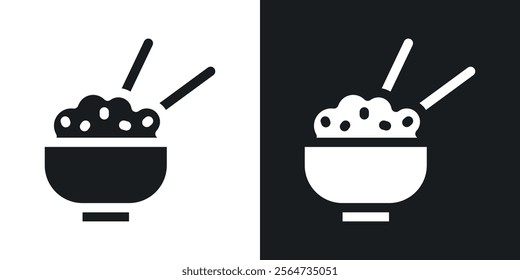 Rice bowl icons in flat syle