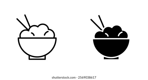 Rice bowl icons vector graphic pack