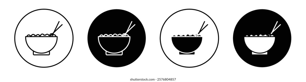 Rice bowl icons vector pack for web designs