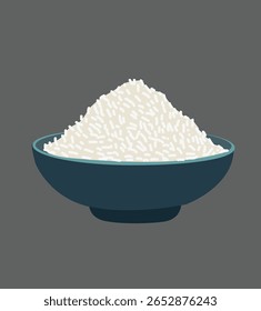 rice in a bowl. illustration of rice 