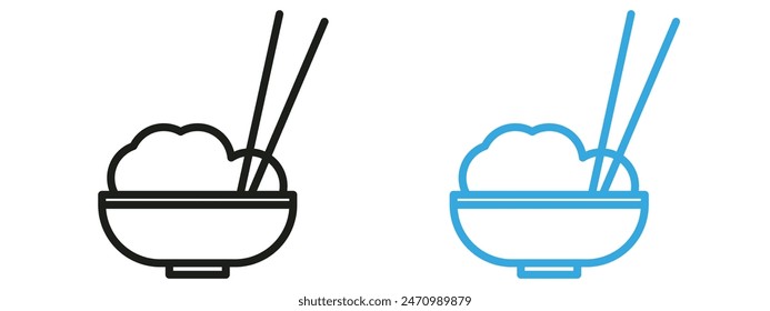 Rice Bowl Illustration Showcasing Staple Food in Culinary Traditions