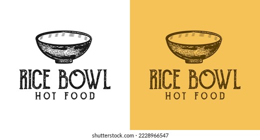 rice bowl logo design vector illustration