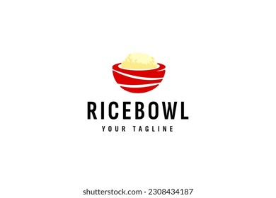 rice bowl logo vector icon illustration