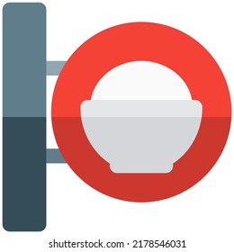 Rice bowl on a signboard advertisement layout