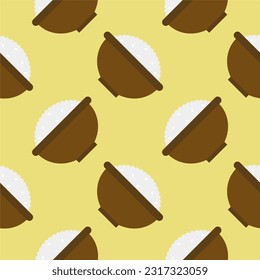 rice bowl seamless pattern. asian food vector illustration