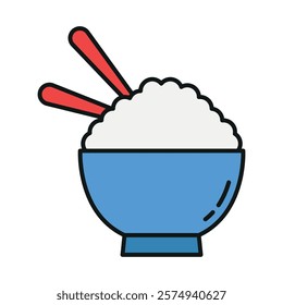 rice bowl sign symbol vector icon
