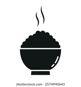 rice bowl sign symbol vector icon