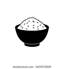 Rice Bowl silhouette vector flat illustration design.