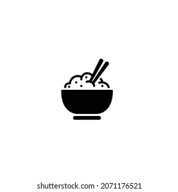 Rice Bowl Simple Flat Icon Vector Illustration