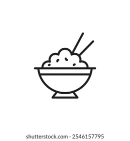 Rice Bowl thin line vector icon