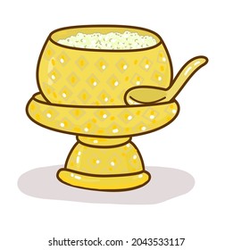 Rice in the bowl vector.