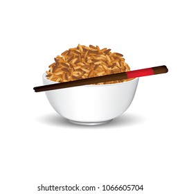 Rice bowl vector illustration