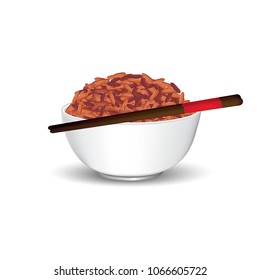 Rice bowl vector illustration