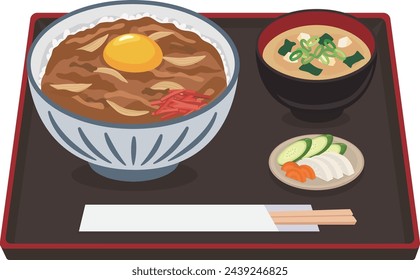 rice bowl_donburi_Gyudon
beef bowl
Beef bowl with egg