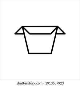 Rice Box Outline Icon. Rice Box Line Art Logo. Vector Illustration. Isolated on White Background. Editable Stroke
