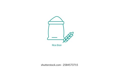 Rice Bran Oil Dropper Vector Icon, Natural Skincare, Organic Beauty