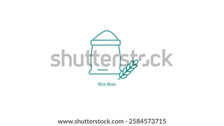 Rice Bran Oil Dropper Vector Icon, Natural Skincare, Organic Beauty