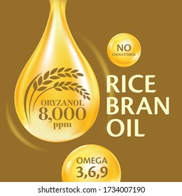 Rice bran oil. Vector illustration.