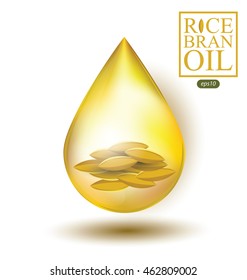 Rice bran oil. Vector illustration.