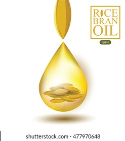 Rice bran oil. Vector illustration.