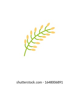 icono del vector de rama de arroz en fondo blanco