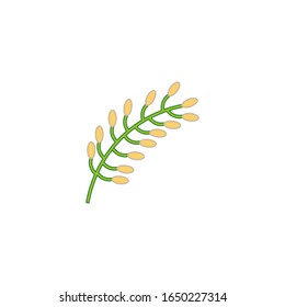 rice branch vector icon on white background