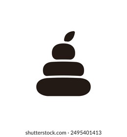 Rice cake icon. Flat silhouette version.