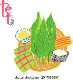 Rice cake (literally "bánh chưng" in Vietnamese) is steamed rice cake in Vietnamese cuisine. Is a traditional cake of Vietnamese people in the Tet Holidays 